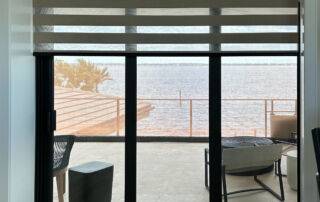 Zebra Shades for sliding doors in living room in fort myers beach