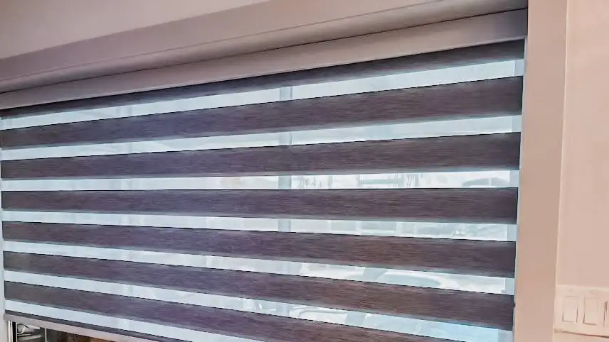 Zebra Shades for small window blind in living room in Estero