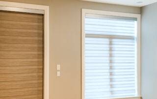 Zebra Shades for large windows in living room in Port Royal