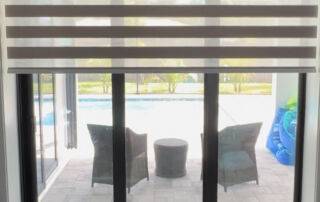 Zebra Shades for Sliding Door in living room in North Fort Myers