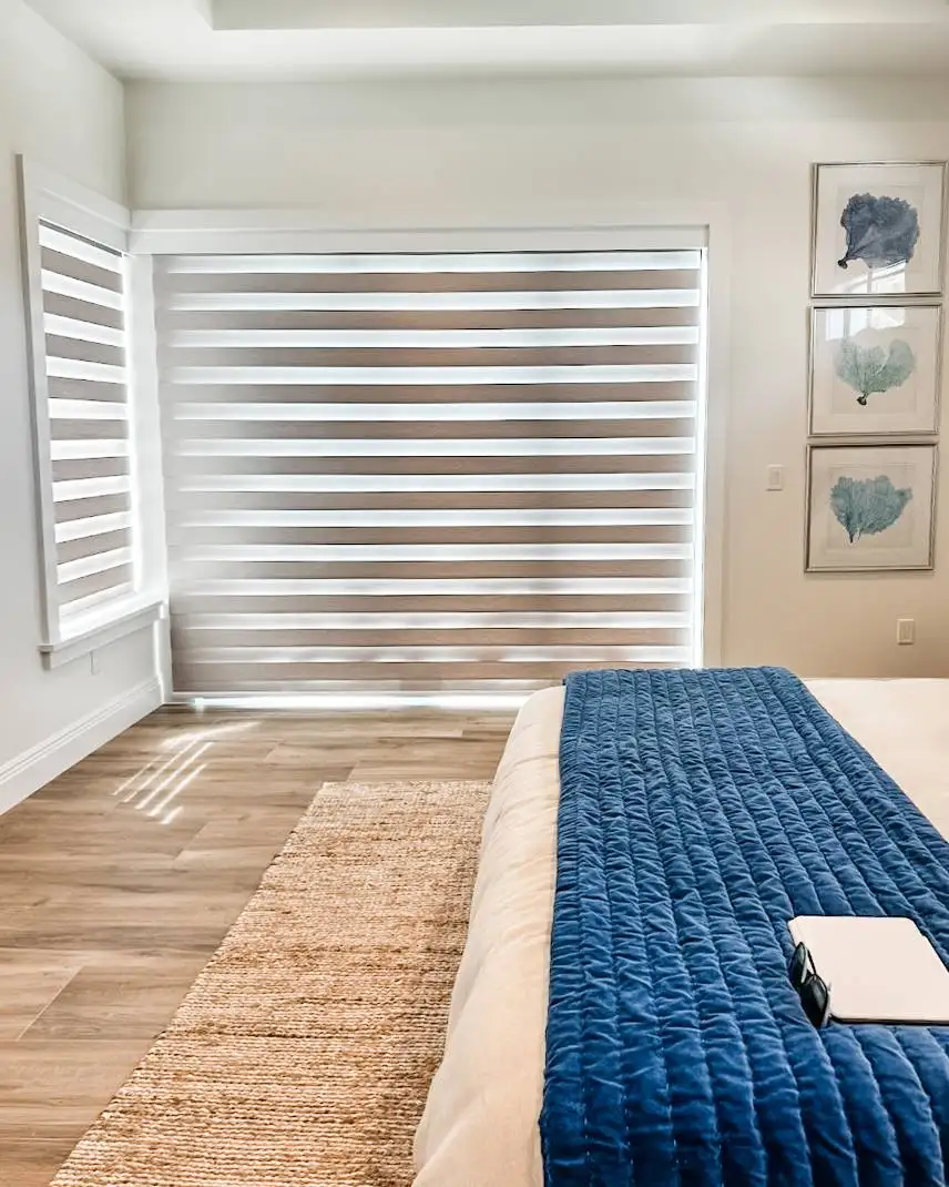 Zebra Shades for sliding doors in bedrooms in Naples