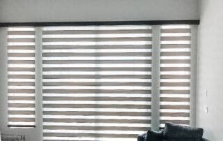 Zebra Shades for sliding doors in living room in Naples