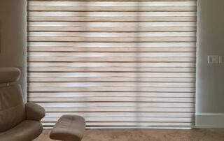 Zebra Shades for sliding doors in living room in North Fort Myers