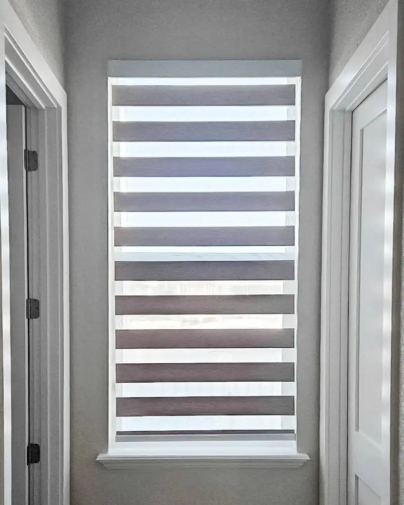 Zebra Shades for small window blind in hallways in Naples